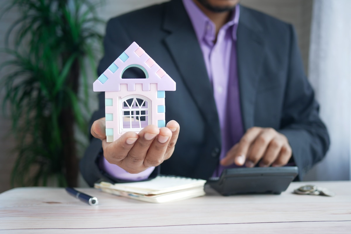 Property manager reviewing rental property documents