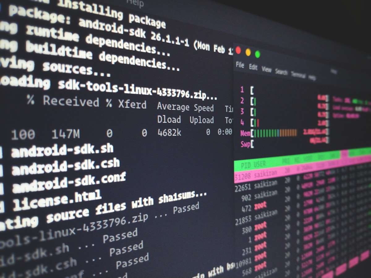 An automation build running on screen